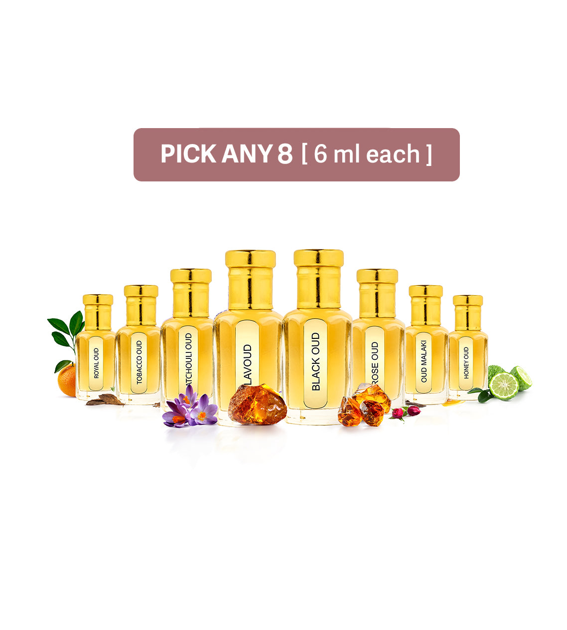 Pure Attar - Select Any 8 Attars [6ml Each]